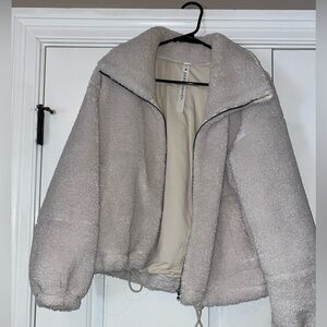 Lululemon Athletica cinch-able White/bone zip up Fleece super heavy & Warm